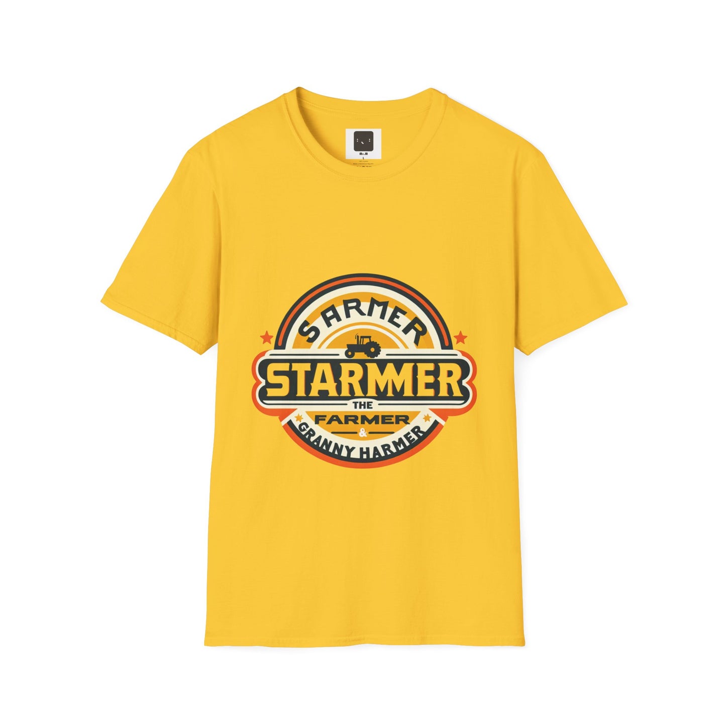 Starme The Farmer & granny Harmer Unisex Softstyle T-Shirt - London Landmarks & Vintage Theme