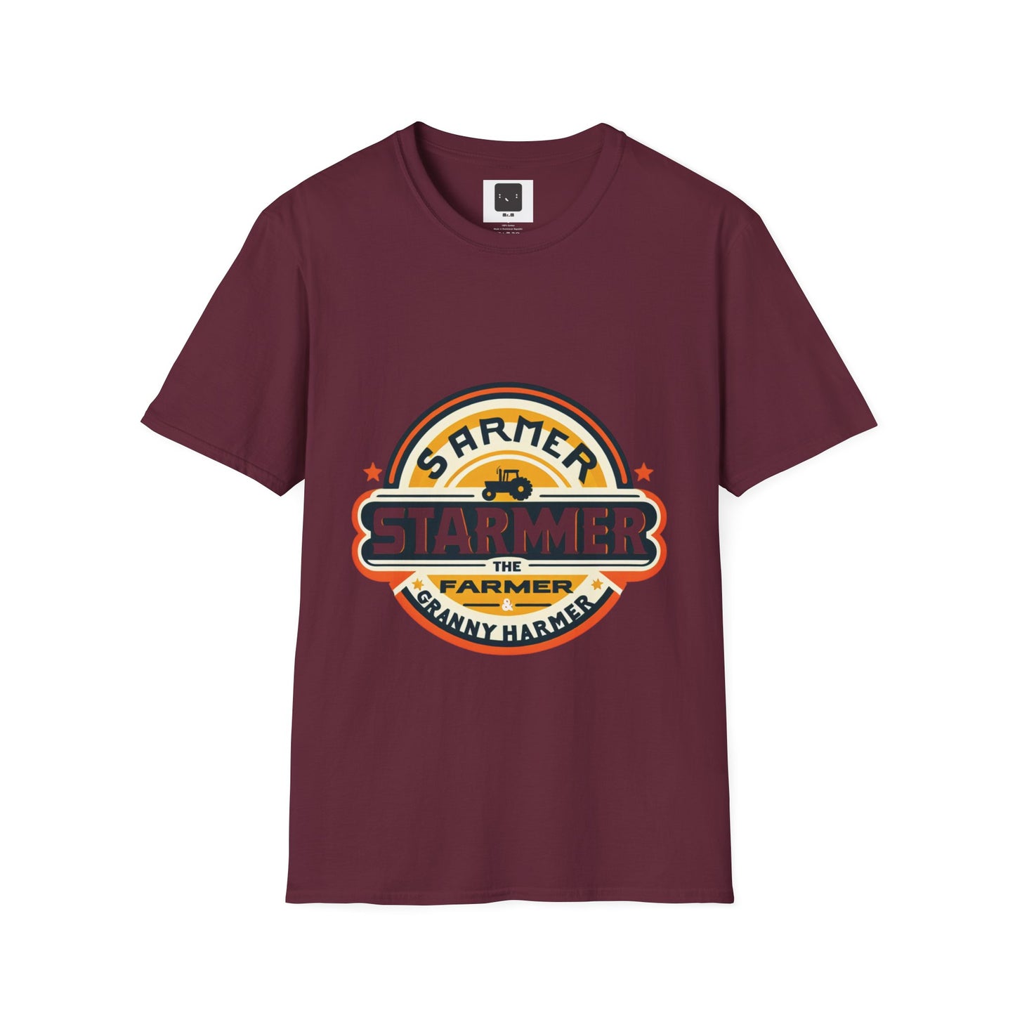 Starme The Farmer & granny Harmer Unisex Softstyle T-Shirt - London Landmarks & Vintage Theme