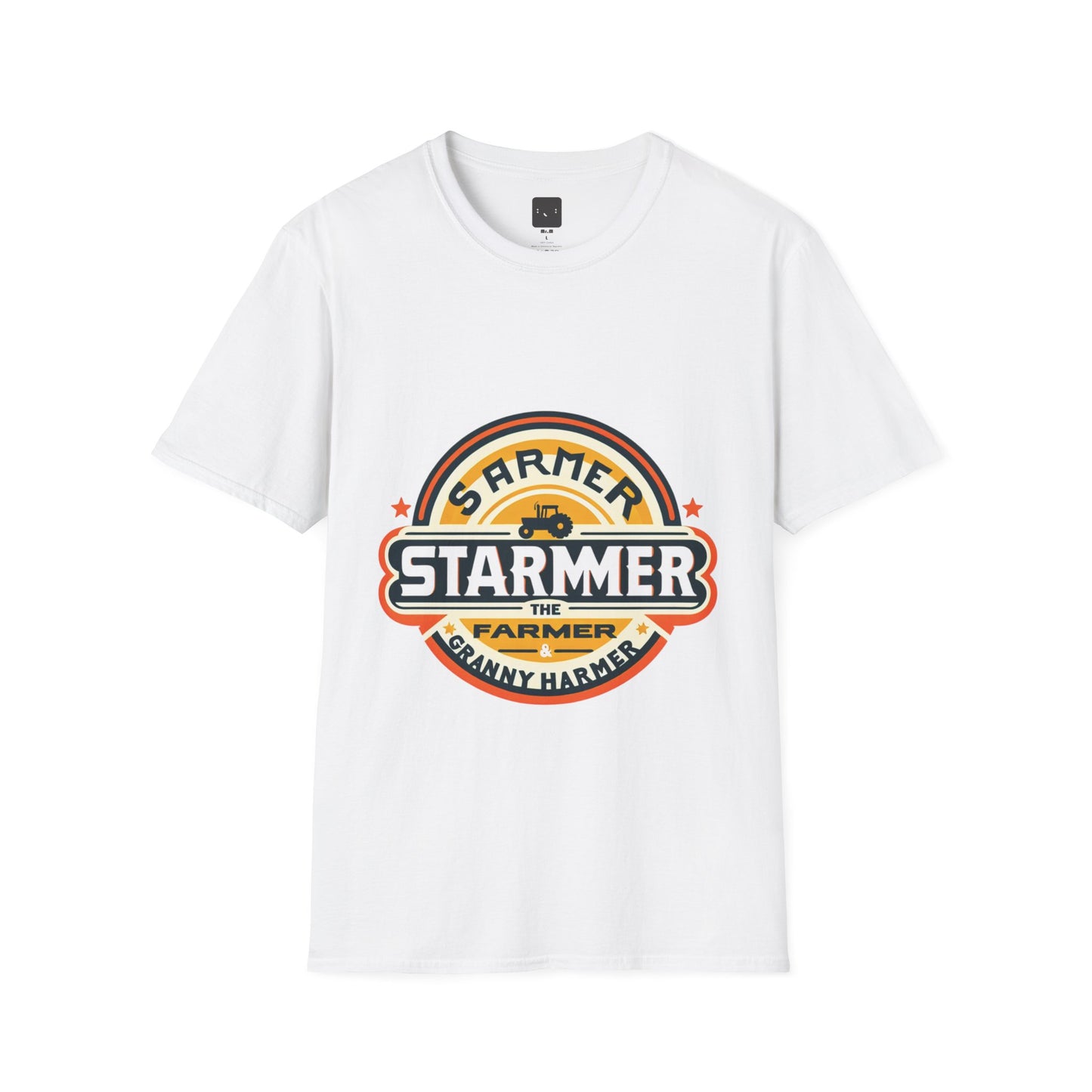 Starme The Farmer & granny Harmer Unisex Softstyle T-Shirt - London Landmarks & Vintage Theme