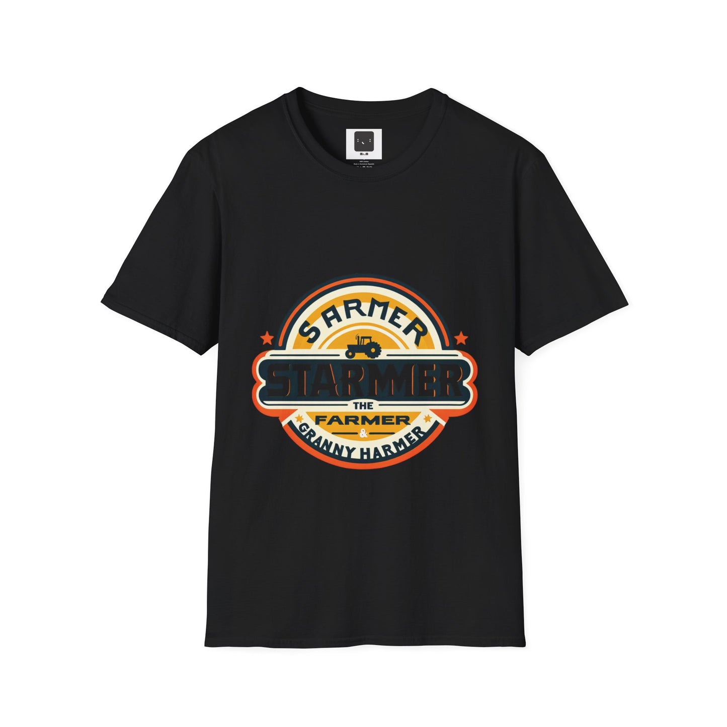 Starme The Farmer & granny Harmer Unisex Softstyle T-Shirt - London Landmarks & Vintage Theme