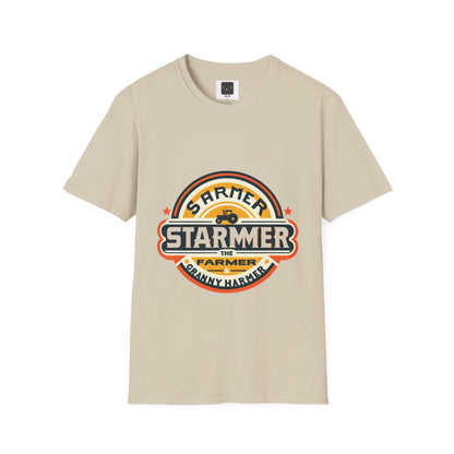 Starme The Farmer & granny Harmer Unisex Softstyle T-Shirt - London Landmarks & Vintage Theme