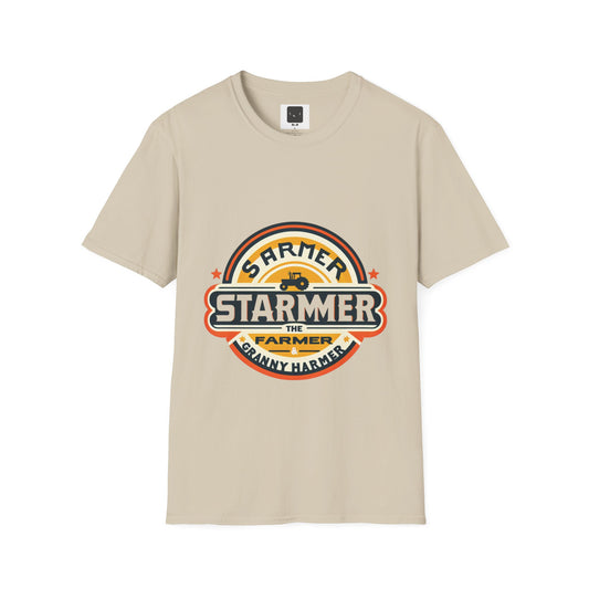 Starme The Farmer & granny Harmer Unisex Softstyle T-Shirt - London Landmarks & Vintage Theme