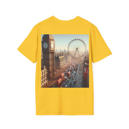 Starme The Farmer & granny Harmer Unisex Softstyle T-Shirt - London Landmarks & Vintage Theme